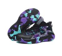 Chaussures de basket-ball pour homme - Respirantes et rembourrées - Légères et résistantes à l'usure - Pour le sport, la gym, la course à pied - Blanc et bleu - Taille 36, Noir Violet 39, Medium
