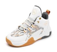 Chaussures De Basket- pour Enfants, Baskets pour Garçons Et Filles, Chaussures De Basket- Montantes Et Confortables pour Garçons (Petit Enfant/Enfant Chaud (White, 33 Big Kids)