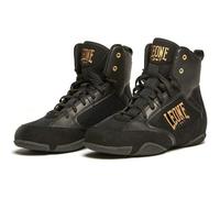Chaussures de boxe Leone Premium noir - tige mi-haute, semelle grip, mesh respirant 40
