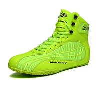 Chaussures De Boxe pour Hommes Et Femmes, Baskets Légères Montantes, Respirantes, Chaussures De Sport D'entraînement Athlétique avec Un Haut Soutien,Vert,43 EU