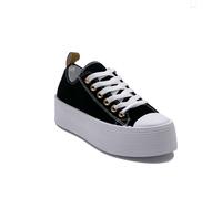 Chaussures de canevas casual à plateforme pour femmes, style preppy, lacets Ces baskets décontractées en toile denim sont le complément parfait pour ceux qui recherchent un style décontracté et intemp