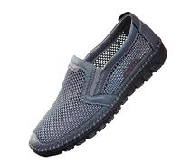 Chaussures de conduite d'été en maille - Chaussures de loisirs pour homme - Coutures respirantes - Antidérapantes - Anti-collision - Bout rond - À enfiler - Pour l'extérieur, la plage, le fitness,