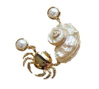 Chaussures de coquillage asymétriques Crabe Drop Boucles d'oreilles Plage Bijoux de vacances en alliage léger Accessoire inspiré Bol cadeau et boucles d'oreilles crabe Bijoux quotidiens