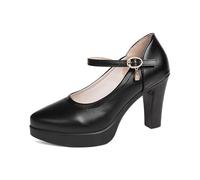 Chaussures de costume traditionnel pour femme - Avec talon épais - Chaussures de danse - Chaussures de mariée - Talon bloc - Ballerines élégantes - Pour Dirndl - Chaussures à talons - Clips