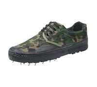 Chaussures de course à pied camouflage pour homme - Antidérapantes - Pour la randonnée, le trekking, la marche, l'escalade, le fitness, le sport - Chaussures plates compensées, Vert, 42.5 EU