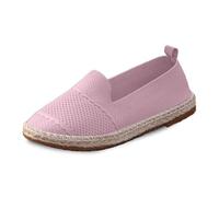 Chaussures de course à pied pour femme - Confortables - Plates - À enfiler - Pour le quotidien - Semelle en tricot respirante - Parfait avec un jean - Pour toutes les saisons - Bout fermé, Rose, 37 EU
