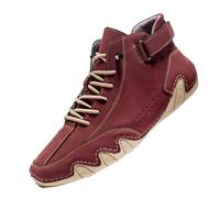 Chaussures de course à pied respirantes pour homme - Chaussures décontractées à lacets confortables - Semelle épaisse zéro chute - Coussinets métatarsiens, bordeaux, 42 2/3 EU