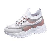 Chaussures de course à plateforme épaisse pour femme - En maille respirante - Orthopédiques - Confortables et légères - Soutien de la voûte plantaire - Mousse à mémoire de forme - Antidérapantes