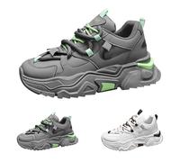 Chaussures de course à plateforme pour homme - Chaussures de sport rembourrées - Chaussures de course à pied larges - Chaussures de marche décontractées et confortables, gris, 39 1/3 EU