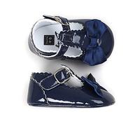 Chaussures de course décontractées pour bébé avec nœud papillon et semelle souple, bleu marine, 32 EU
