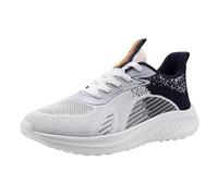 Chaussures de course en maille pour homme - Légères et souples - Confortables - Respirantes - Antidérapantes - Durable - Coupe large - Chaussures de course à enfiler, noir foncé, 40 2/3 EU