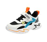 Chaussures de course été automne et hiver Mesh respirant lacets réglables moyens et grands chaussures de sport décontractées pour enfants garçons 35, Orange, 35