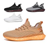 Chaussures de Course Homme Baskets Femme Running Sport Fitness Respirantes Legere Gym Athlétique Sneaker Noir Vert Blanc Rose Jaune Rose Rouge Orange Violet MarronG156 Golden 44