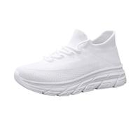 Chaussures de course légères et confortables pour homme et femme - Grande taille - Respirantes - Chaussures de loisirs pour homme et femme, blanc, 42.5 EU