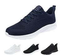 Chaussures de course légères pour homme - Chaussures de sport et de marche - Chaussures en maille respirante - Semelle souple en mousse à mémoire de forme - Coupe large - Baskets de sport pour le