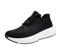 Chaussures de course pour femme - Chaussures de sport à plateforme - Chaussures de marche respirantes - Chaussures de loisirs - Chaussures de tennis légères - Semelle épaisse, Noir , 38 EU