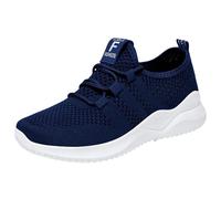 Chaussures de course pour femme - En maille - Légères et respirantes - Avec semelle souple - Pour l'extérieur, le fitness, le jogging, la course à pied, bleu foncé, 39 EU