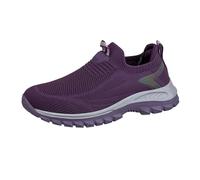 Chaussures de course pour homme - Chaussures de marche à enfiler - En tricot - Flexibles - Pour loisirs quotidiens, exercices urbains, activités décontractées quotidiennes, violet, 37.5 EU