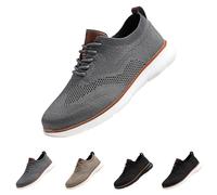 Chaussures de course pour homme - Chaussures de sport légères à lacets - Chaussures Oxford - Baskets tricotées respirantes - Tissu tricoté - Chaussures à lacets - Chaussures de course sur route