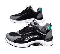 Chaussures de course pour homme - Contraste dynamique - Chaussures athlétiques décontractées pour la marche quotidienne, la gym, l'entraînement, les loisirs, la rue urbaine et quotidienne, gris, 37.5
