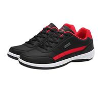 Chaussures de course pour homme en cuir respirant antidérapant à lacets Chaussures de sport basses Soutien de la voûte plantaire Chaussures orthopédiques en mousse à mémoire de forme légères et