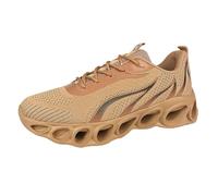 Chaussures de course pour homme en maille respirante avec soutien de la voûte plantaire, chaussures de fitness, chaussures de marche légères et confortables pour l'entraînement en plein air, kaki
