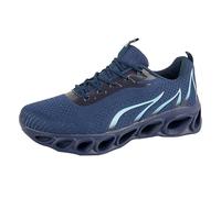 Chaussures de course pour homme en maille respirante avec soutien de la voûte plantaire, chaussures de fitness, chaussures de marche légères et confortables pour l'entraînement en plein air, noir