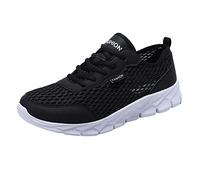 Chaussures de course pour homme en maille respirante avec soutien de la voûte plantaire, mousse à mémoire de forme, antidérapantes, légères, orthopédiques à lacets, baskets basses à coussin épais