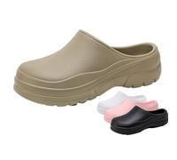 Chaussures de Cuisine Anti-Dérapantes Professionnelles pour Hommes & Femmes - Clogs de Sécurité Respirants pour Restaurant, Cuisiniers - Anti-Glisse, Confortables(Khaki,41-42)
