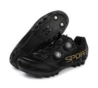 Chaussures De Cyclisme pour Hommes Et Femmes Baskets De VTT Respirantes Et Antidérapantes Conception De Cordon De Serrage Spin pour Le Fitness en Salle,Le Vélo De Route-Black||Numeric_40