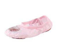 Chaussures de danse avec nœud pour ballet, yoga et performance - Semelle souple respirante idéale pour l'entraînement en intérieur, Rose, 31 EU
