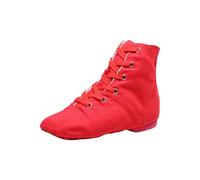 Chaussures de danse chaudes pour enfants, chaussures de danse jazz pour filles, chaussures d'intérieur, Rouge, 28 EU