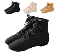 Chaussures De Danse Chaussure de Ballet Boot Semelle Souple Yoga Gymnastique Split Plate Ballet Doux Toile Chaussons pour Hommes Femmes Little Kid Lacets Filles Canvas Jazz Dance Bottes