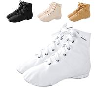 Chaussures De Danse Chaussure de Ballet Boot Semelle Souple Yoga Gymnastique Split Plate Ballet Doux Toile Chaussons pour Hommes Femmes Little Kid Lacets Filles Canvas Jazz Dance Bottes