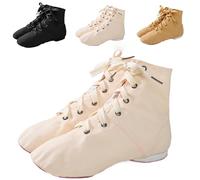 Chaussures De Danse Chaussure de Ballet Boot Semelle Souple Yoga Gymnastique Split Plate Ballet Doux Toile Chaussons pour Hommes Femmes Little Kid Lacets Filles Canvas Jazz Dance Bottes