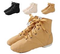 Chaussures De Danse Chaussure de Ballet Boot Semelle Souple Yoga Gymnastique Split Plate Ballet Doux Toile Chaussons pour Hommes Femmes Little Kid Lacets Filles Canvas Jazz Dance Bottes