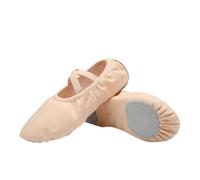 Chaussures de Danse Classiques Souples, Ballet Slippers Canvas Split-Sole Soft Leather All Ages Yoga Multicolor Multiple Sizes(Beige,43 EU)