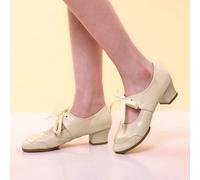 Chaussures De Danse Dance Heels 8cm Mariage Femme Salon Demi Pointe Chaussure Latine À Talons Cuir Véritable Pleine Fleur Escarpins Talon Haut Chaussons Jazz Moderne Beige 40