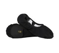 Chaussures de danse de Ballet extensibles professionnelles for femmes et filles, pantoufles de Ballet en toile à semelle souple fendue, chaussures de Ballet en tissu élastique Chausson De Danse(Black,