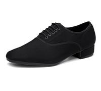 Chaussures de Danse de Salon pour Hommes, Chaussures de Danse à Talon de 2,5 cm, Chaussures de Danse de Pratique de Performance Latine,Noir,41