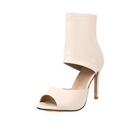 Chaussures De Danse Femme Escarpins Petit Talon Aiguille Sexy Heels Soirée Sandales À Bout Fermé Dance Shoes Talons Aiguilles Chaussure Noir Haut Bottes a Cuissardes Haute Latine