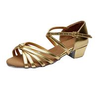 Chaussures de Danse Femme Été Confortables, Sandales de Latin à Talon Bas, Bout Ouvert avec Brides Croisées et Boucle Réglable, Respirantes et Antidérapantes, Légères pour Entraînement, Danse de Salon