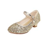 Chaussures de Danse Femme Fermée Argent, Chaussures à Talons Élégant Doux Sandales Antidérapant avec Strass Chaussures de Mode Noir Chaussures Ballerine Femme Professionnel pour Cocktail Soirée, or,