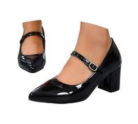Chaussures de danse fermées pour femme pour performances et fêtes en cuir souple à bout rond pour le travail, les fêtes, les mariages, les affaires, les événements formels polyvalents avec une touche