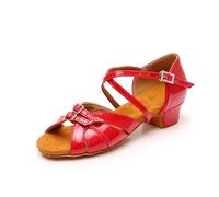 Chaussures de Danse for Enfants, Filles et Femmes, Chaussures Latine, Salon, Tango Moderne, Sandales Salsa, Talon 3,5 cm(Red,42 (26cm))