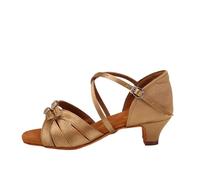 Chaussures de danse for enfants, filles, femmes, sandales latines, chaussures salon, tango moderne, d'entraînement à la salsa pour Femme pour Jazz/Latin/Standard/Rumba(4.5cm Light Brown,41 (25.5cm))