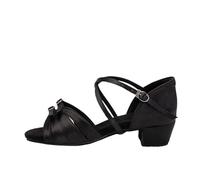 Chaussures de danse for enfants, filles, femmes, sandales latines, chaussures salon, tango moderne, d'entraînement à la salsa pour Femme pour Jazz/Latin/Standard/Rumba(3.5cm Black,27 (18.5cm))