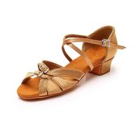 Chaussures de Danse for Filles et Femmes, Chaussures Salon Latines, Tango Moderne, Sandales Salsa, Talon 3,5 cm(Beige,38)