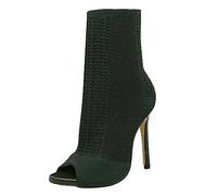 Chaussures de Danse Heels Femme Dance-Class Bootie Escarpins Noir Mesh Stiletto Talons Hauts Sandales à Lacets avec Bouche de Poisson Bout Ouvert Lacets Sall Talon 7.5 cm Confort Heels Soirée Outdoor