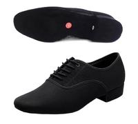 Chaussures De Danse Homme Baskets de Jazz modernes for hommes, chaussures professionnelles noires Oxford supérieures Salsa latine, grande taille, talons bas, danse salon Tango(Indoor wool sole 2.5,45)